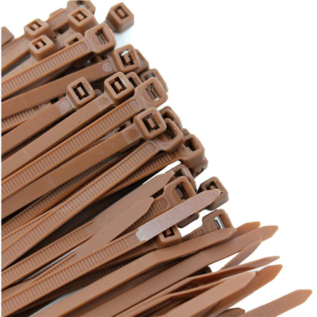 US CABLE TIES Cable Tie, 11 in., 50 lb, Brown Nylon, 100PK SD11BR100